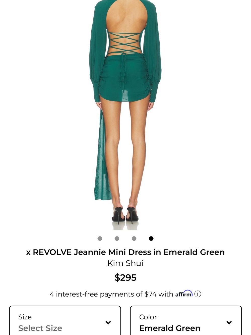 Kim Shui Emerald Green Draped Mini Dress